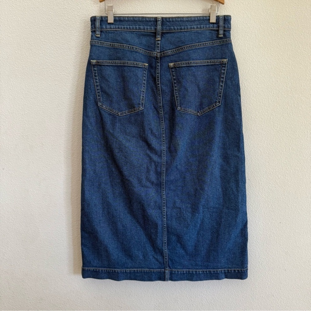 Faherty Denim Maxi Skirt Mercer Bay 30 Organic Cotton Stretch - Picture 6 of 6